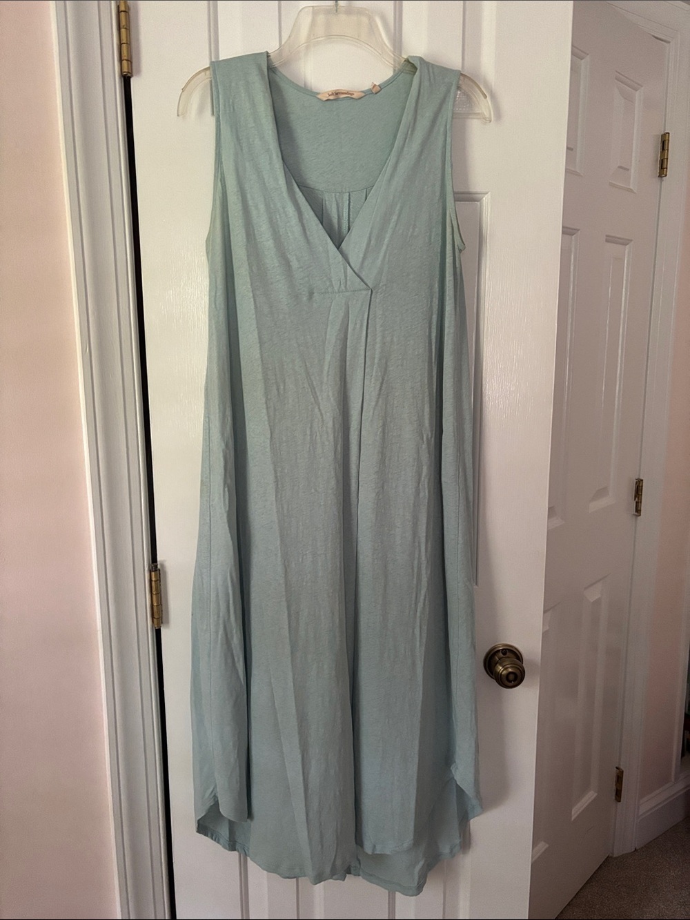 Soft Surroundings Light Sage Sleeveless V-Neck Maxi Dress
